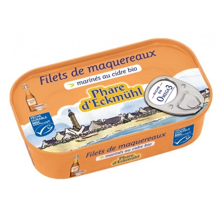 A.FILETS MAQUEREAUX* MARINES CIDRE BIO 118G