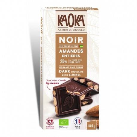 CHOCOLAT NOIR 66% AMANDES 180G