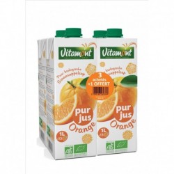 PACK JUS ORANGE 1L BRIQUE 3 PLUS 1 OFFERT