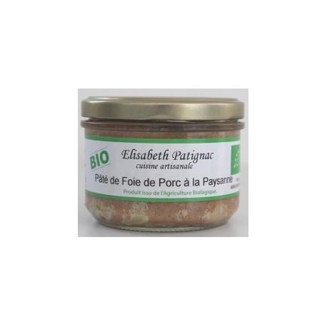 PATE DE FOIE DE PORC BIO A LA PAYSANNE
