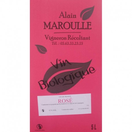 VIN ROSE 5 L BIB MAROULLE VIGNERON RECOLTANT