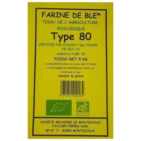 FARINE BLE T80 5KG MOULIN