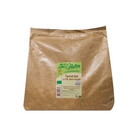 FARINE RIZ 1/2 COMPLET 3KG CERTIFIE SANS GLUTEN