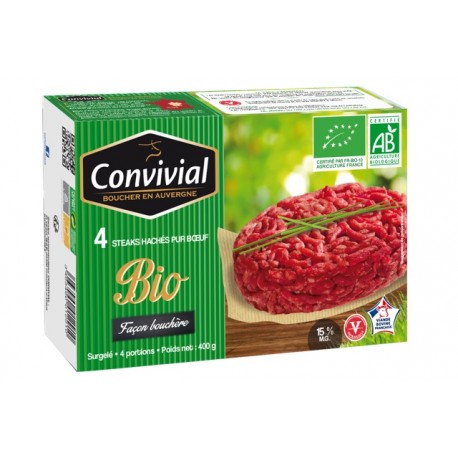 STEAK HACHE 15 % MG 4 X 100 G