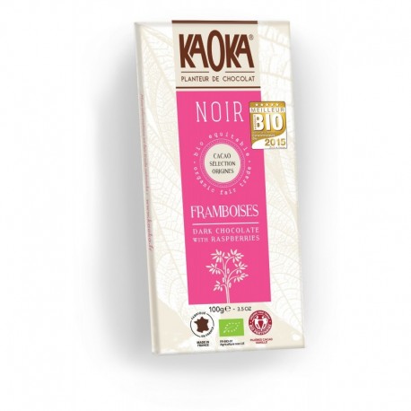 CHOCOLAT KAOKA NOIR FRAMBOISES 100G