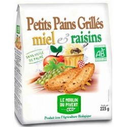 PETIT PAIN GRILLE MIEL RAISIN 225G S/HUILE PALME