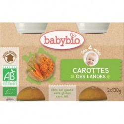 POT BEBE CAROTTE VAL DE LOIRE 2X130G 4 MOIS BABYBIO