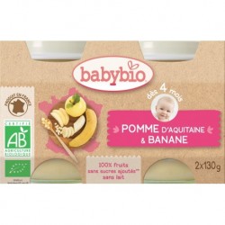 POT BEBE POMME BANANE 2X130G 4 MOIS BABYBIO