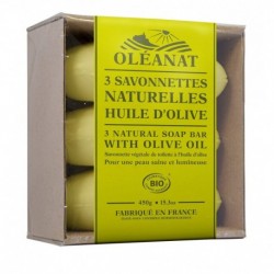 SAVONNETTES HUILE OLIVE 3X 150G OVOIDE BARQUETTE