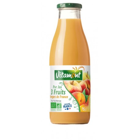 PUR JUS 3 FRUITS DES VERGERS FRANCE 75CL