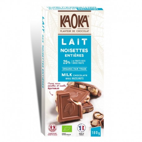 CHOCOLAT LAIT NOISETTES 180G