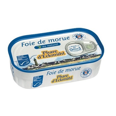 FOIE DE MORUE* AU NATUREL A TENEUR REDUITE EN SEL CERTIFIE MSC 121G