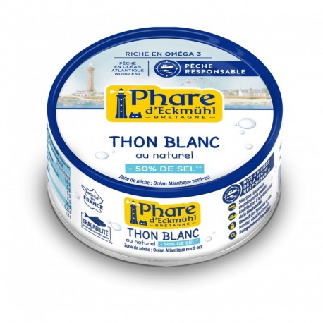 THON BLANC* AU NATUREL A TENEUR REDUITE EN SEL 160G