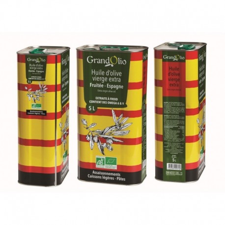 A.HUILE OLIVE FRUITEE VIERGE EXTRA 5L ESPAGNE GRAND OLIO