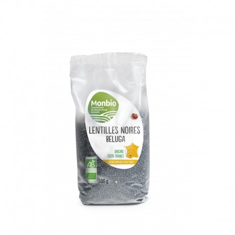 LENTILLES NOIRES BELUGA MONBIO 500G