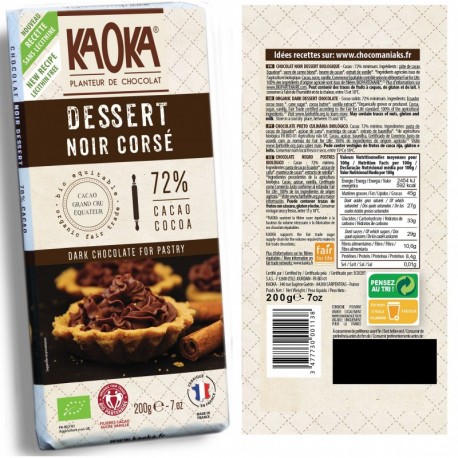 TABLETTE DESSERT NOIR CORSE 72% 200G