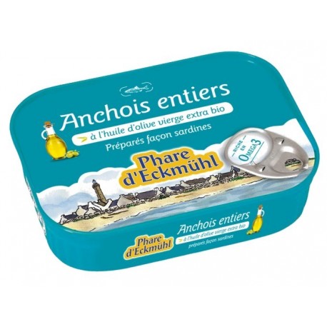 ANCHOIS ENTIERS*  A L HUILE OLIVE EXTRA BIO 87G