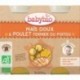 POT BEBE MENU LEGUMES POULET FERMIER 2X200G 8 MOIS BABYBIO