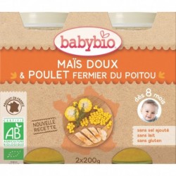 POT BEBE MENU LEGUMES POULET FERMIER 2X200G 8 MOIS BABYBIO