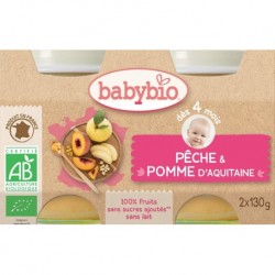 POT BEBE PECHE POMME 2X130G 4 MOIS BABYBIO